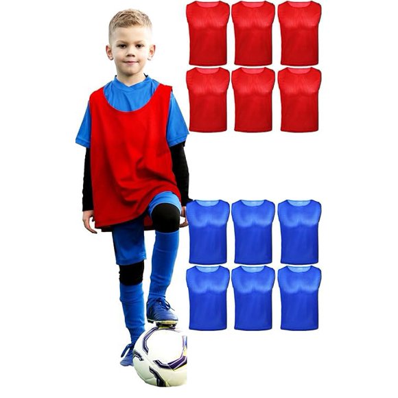 Chalecos de entrenamiento ATHLOVA 6 rojos + 6 azules ligeros