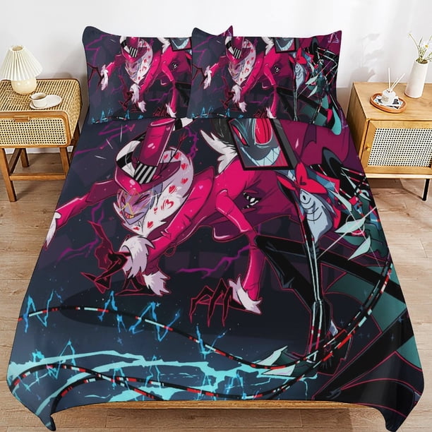 Hazbin-Hotel Hazbin-Hotel Bedding Set Sheet Set for Kids Adults,All Season Lightweight