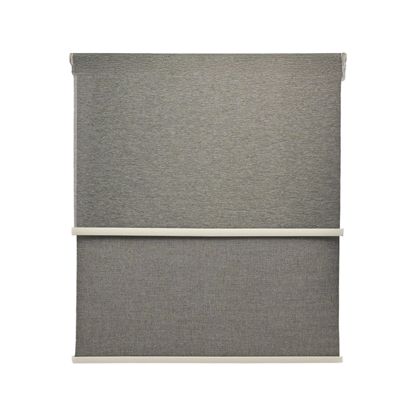 Guiza - Cortina Roller Blackout 2 Paño 240 Cm Altura Doble Con Visillo Sin Cenefa