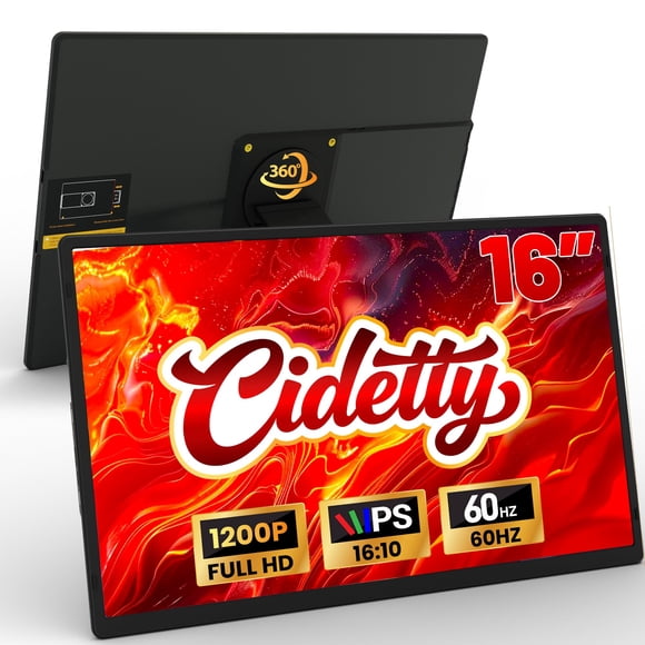 Monitor portátil para laptop CIDETTY de 16" 1920x1200 FHD