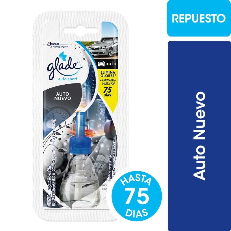 Aromatizante Autosport Auto Nuevo Repuesto 7 ml Glade