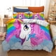 thumbnail image 4 of 3 Pcs Bedding Sets Girls Duvet Cover Set Queen Size 3D Print Colorful Floral Soft Microfiber 1 Comforter Cover, 4 of 5