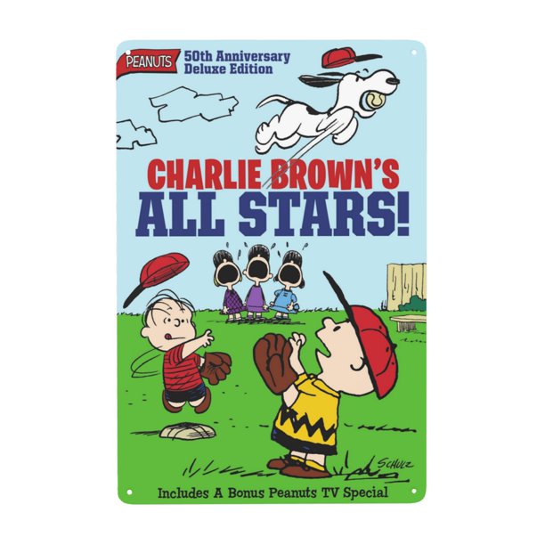 Las estrellas de Charlie Brown Cartel de metal, decoración de pared con cartel de metal personalizado, regalos para aficionados, amigos, familia y seres queridos 30x20 cm