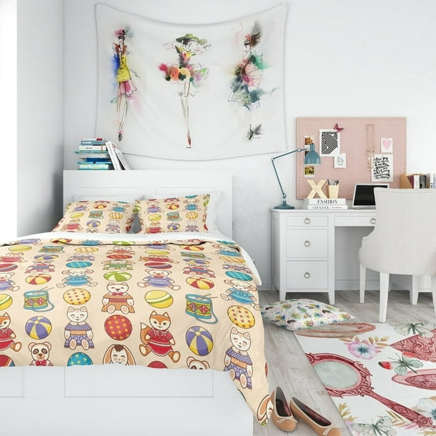 Designart 'Children'S Pattern' Modern Teen Bedding Set - Funda Nórdica & Fundas