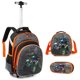 thumbnail image 1 of Children's Wheeled Backpack Girls School Backpack Rolling Luggage Backpack Boys School Trolley Bag Set Lunch Bag and Pencil Case, 1 of 3