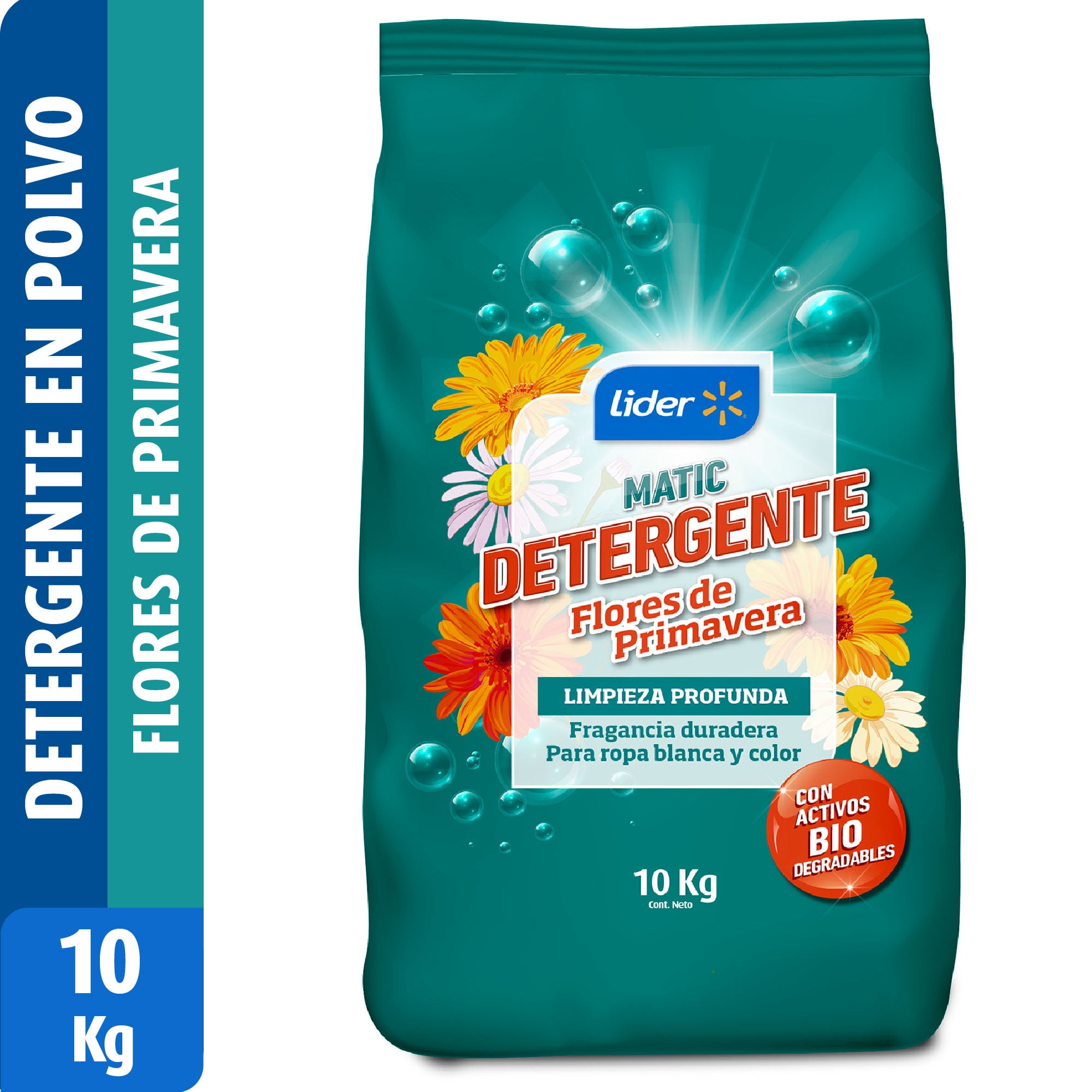 Detergente En Polvo Flores De Primavera Bolsa 10 kg Lider