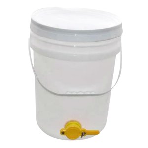 Magideal - Cubo Para Miel Con Compuerta, Dispositivo De Succión, Cubo Para Almacenar Aceite De Soja, Barril Doméstico De 20 Litros, Suministros De Apicultura, He Blanco