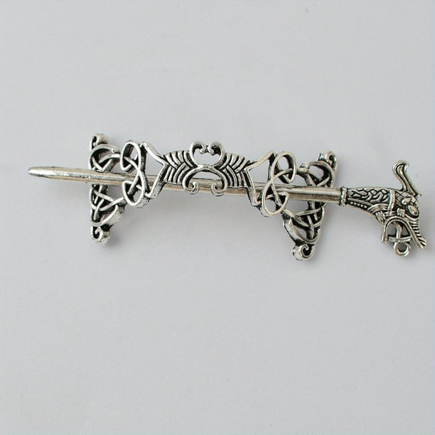 Viking Celtic Hair Clips - Silver Knotted Hairpin for Ladies & Women