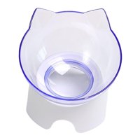 Ioensy - Cuencos Elevados De Comida Para Gatos Con Soporte Dispensador Alimentador Cuenco Elevado Transparente