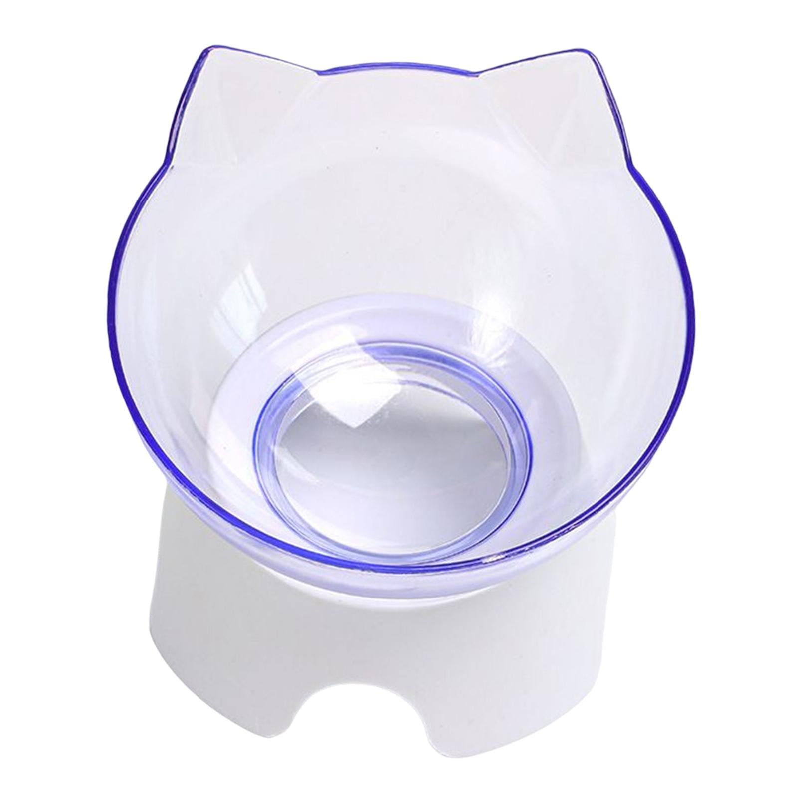 Ioensy - Cuencos Elevados De Comida Para Gatos Con Soporte Dispensador Alimentador Cuenco Elevado Transparente