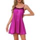 thumbnail image 2 of INSPIRE CHIC Camisón de Satén con Encaje para Mujer, Tirantes Ajustables, Espalda Descubierta, con Dobladillo en Línea A, Talla 3XL, Color Púrpura Rosa, 2 of 6