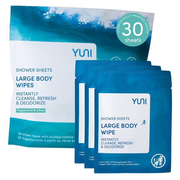 Toallitas corporales YUNI Beauty Large (menta cítrica, 30 unidades)