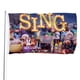 thumbnail image 1 of Sing (película) Bandera Impresa Con Temática Regalo Perfecto Para Fanáticos Amigos Y Familiares Y Adecuada Para Actividades Al Aire Libre E Interiores Decoraciones De Fiesta 90 Cm × 150 Cm, 1 of 6