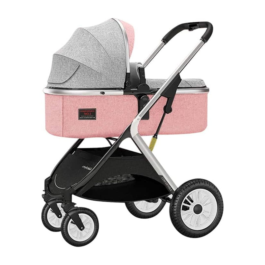Babymine - Coche Cuna Moisés Compacto Multiposiciones Rosado