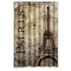 thumbnail image 1 of Cortina de ducha con diseño de la Torre Eiffel de París, ideal para el baño, con ganchos, tamaño 48 x 72 pulgadas., 1 of 3
