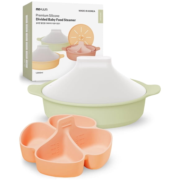Vaporera MOYUUUM de silicona 1000 ml pistacho con compartimentos