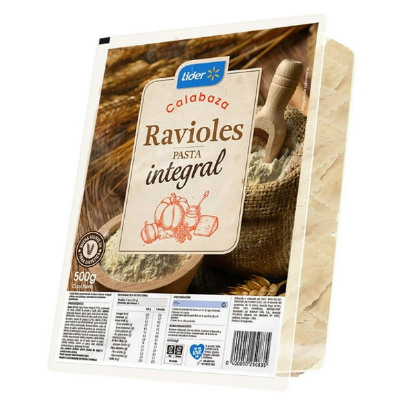 Pasta Fresca Ravioles Integrales Calabaza, 500 g