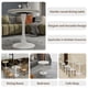 thumbnail image 2 of 27.6-inch white coffee table, mid-century modern style dining table, suitable for 2-4 people, featuring a round white-veined marble tabletop, perfect for various settings., 2 of 3