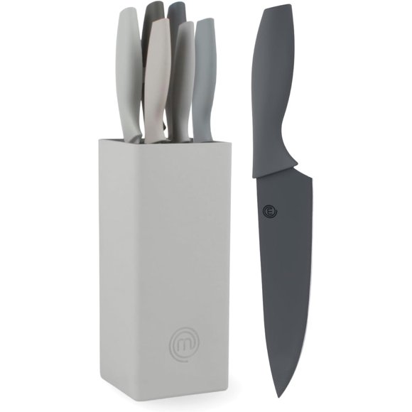 MasterChef Knife Set with Block, 7pc Kitchen Knives Set
