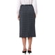 thumbnail image 3 of INSPIRE CHIC Falda Lápiz de Cuadros para Mujer, Cintura Alta, Tartán, Oficina de Negocios, Falda a la Rodilla, Talla M, Gris Oscuro, 3 of 5