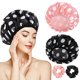thumbnail image 1 of WSICSE 2 Packs Large Shower Caps for Women, Waterproof Shower Caps, 1 of 3