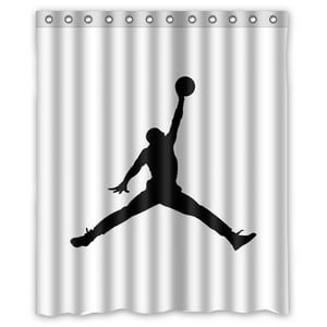 Pinghai - Cortina De Ducha Con Diseño De Air Jordan, Juego De Cortinas De Baño Con Ganchos, Tamaño 60 X 72 Pulgadas
