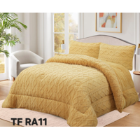 Tecnocasa - Plumon De Invierno Con Chiporro Trenzados Color Mostaza2 Plazas