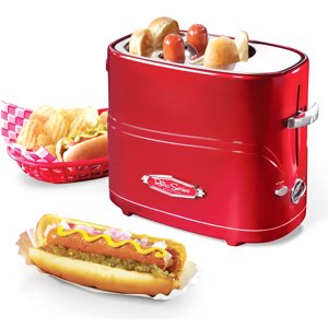 Nostalgia Pop-Up 2 Hot Dog And Bun Toaster With Mini Tongs Works With Chick