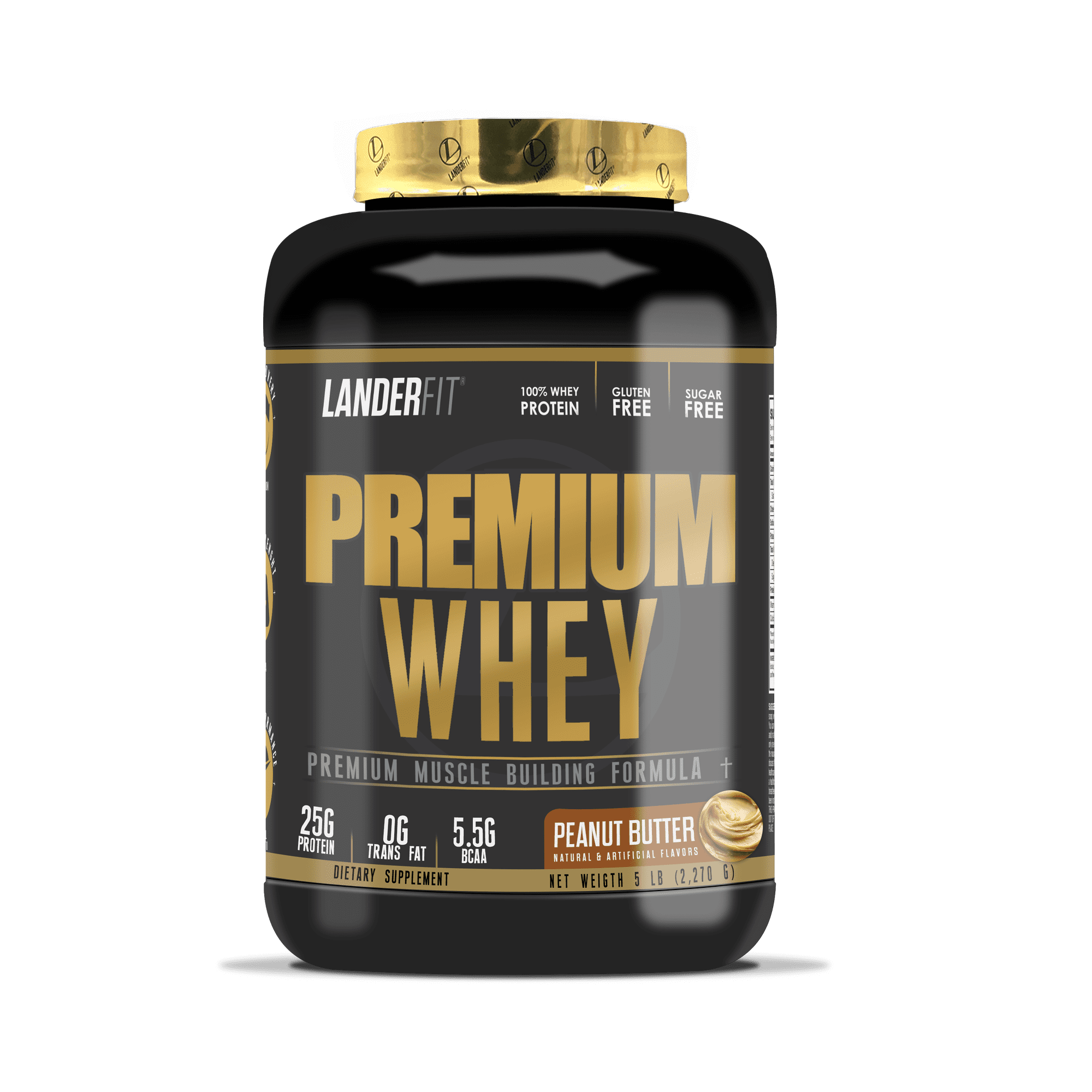 Premium Whey Protein 5lbs - Peanut Butter - Landerfit
