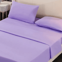 Importclick - Juego Sábanas Algodón Poliéster 200 Hilos + 2 Fundas 2 Pl Lila