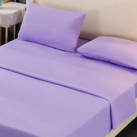 Importclick - Juego Sábanas Algodón Poliéster 200 Hilos + 2 Fundas 2 Pl Lila