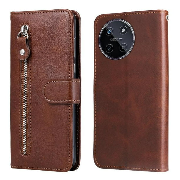 Funda con Cremallera para Realme 11 4G, Carcasa Cartera de Cuero PU con Soporte y Tarjetero
