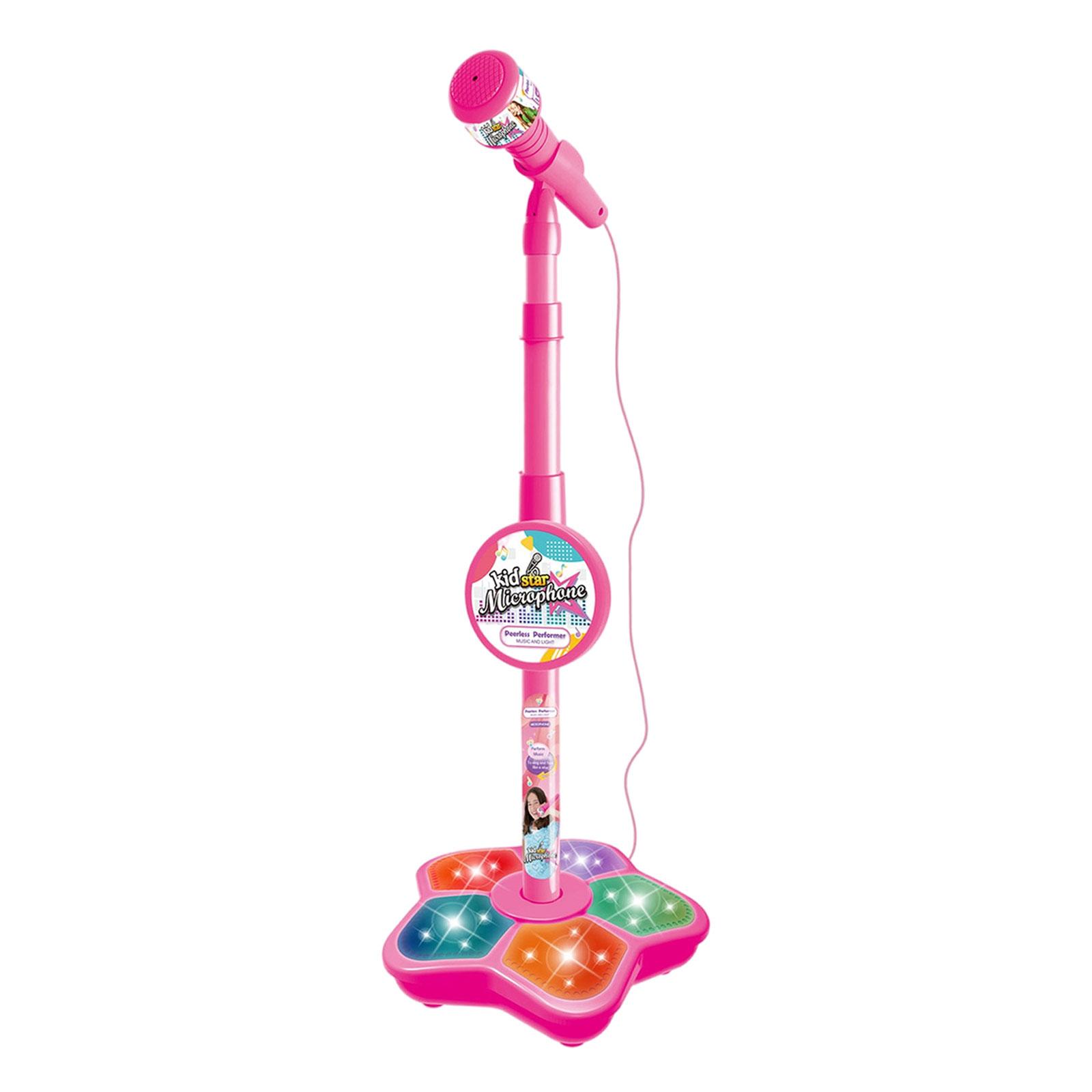 Magideal - Micrófono De Juguete Soporte Para Micrófono Juguete Educativo Regalos Desmontables Micrófonos Mejorados De Karaoke Juguete Para Karaoke Rosado