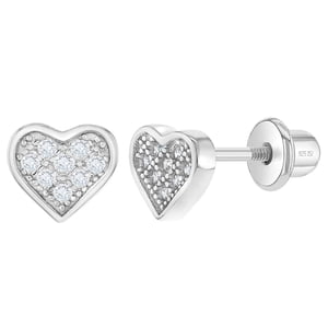 Inseasons - Aros De Corazón Con Circones En Su Interior Para Bebes Y Niñas