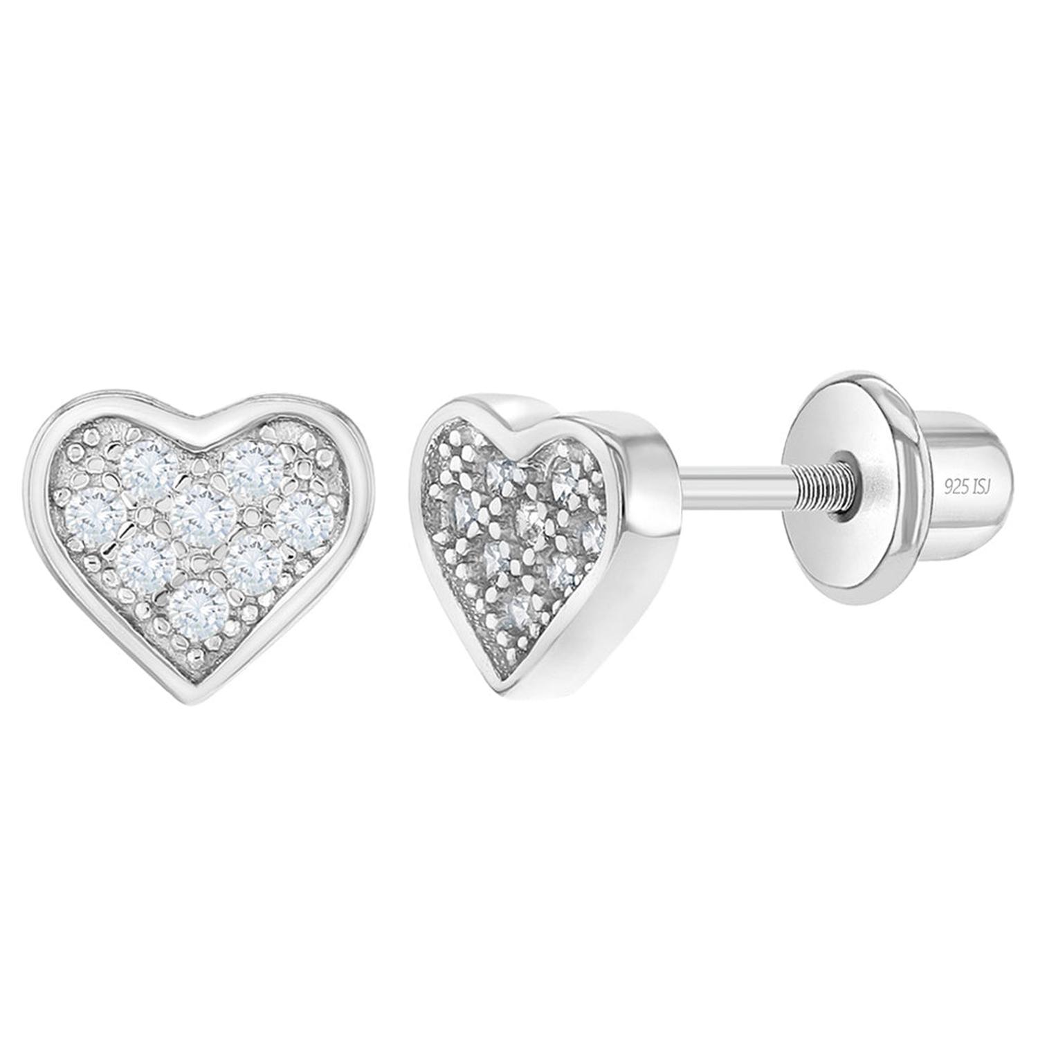 Inseasons - Aros De Corazón Con Circones En Su Interior Para Bebes Y Niñas