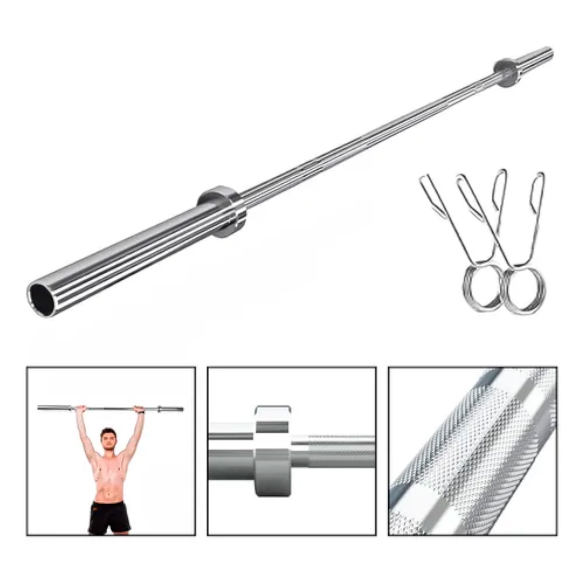 Barra Olímpica Profesional De Competición 2.20m 20kg Boomfit