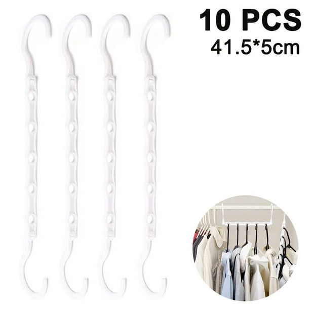 10 perchas mágicas que ahorran espacio, organizador inteligente para armario, ahorrador de espacio con plástico resistente para ropa pesada.