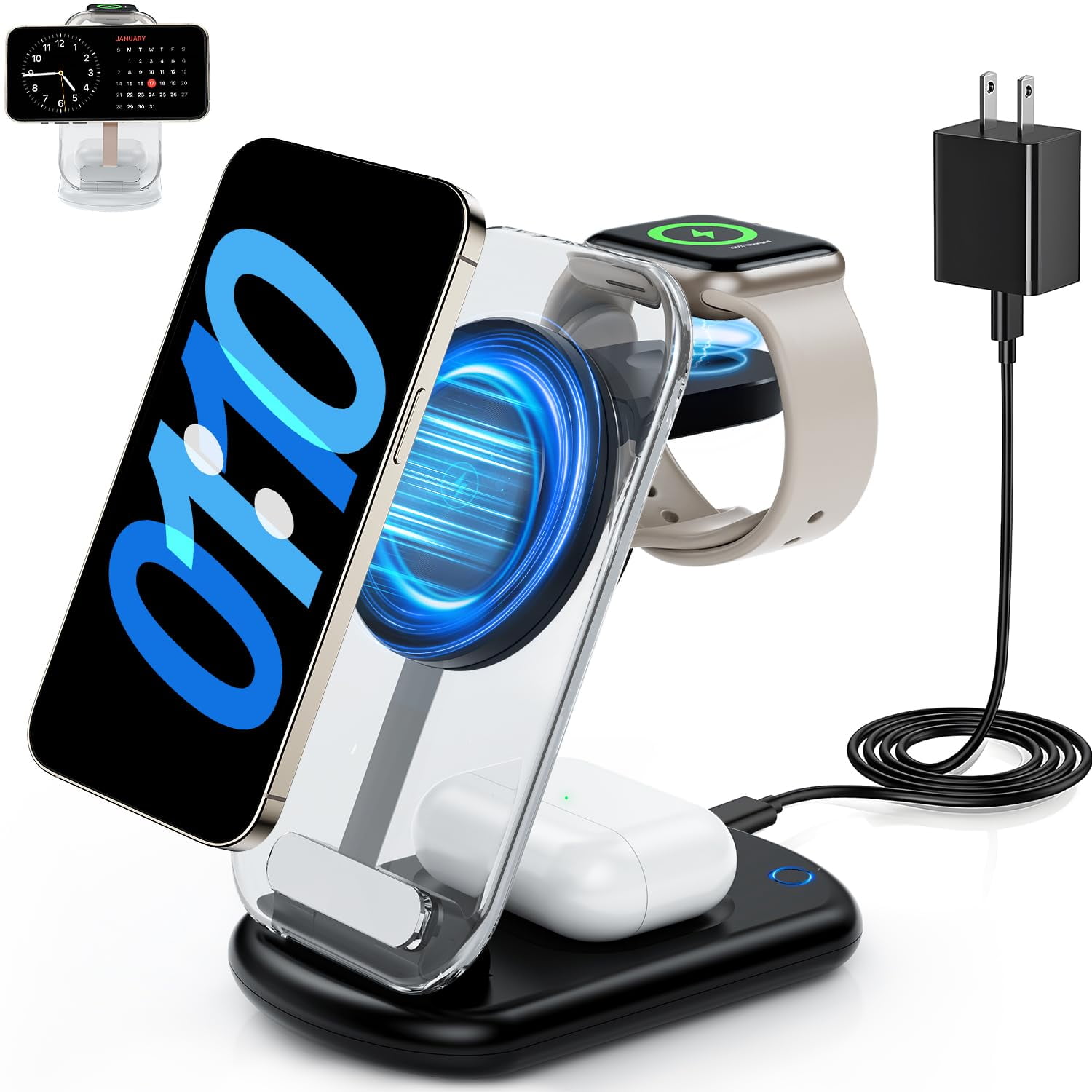 Soporte De Cargador Inalámbrico Rynd 2024 Mag-safe Para Iphone Negro