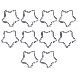 Ioensy - Mosquetón En Forma De Estrella De Cinco Puntas, 10 Uds., Para Botellas De Agua, Mochilas, Pesca, Plateado