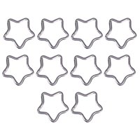 Ioensy - Mosquetón En Forma De Estrella De Cinco Puntas, 10 Uds., Para Botellas De Agua, Mochilas, Pesca, Plateado
