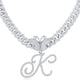 thumbnail image 1 of Stylish Hip Hop Cuban Butterfly Necklace with White Letter Initials, 1 of 5