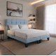 thumbnail image 4 of Cama Dos Plazas con Colchon + Pack de Almohadas Tapizado en Lino Azul Claro, 4 of 6
