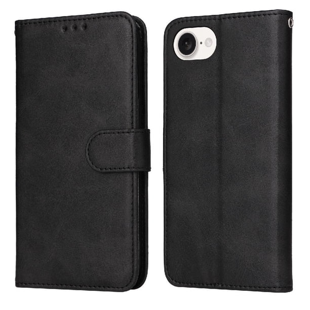 Funda Billetera para iPhone 16e con Porta Tarjetas y Soporte Ajustable Negro