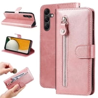 Gangxun - Funda Con Cremallera Para Samsung Galaxy A15, Carcasa Cartera De Cuero Pu Con Soporte Y Tarjetero