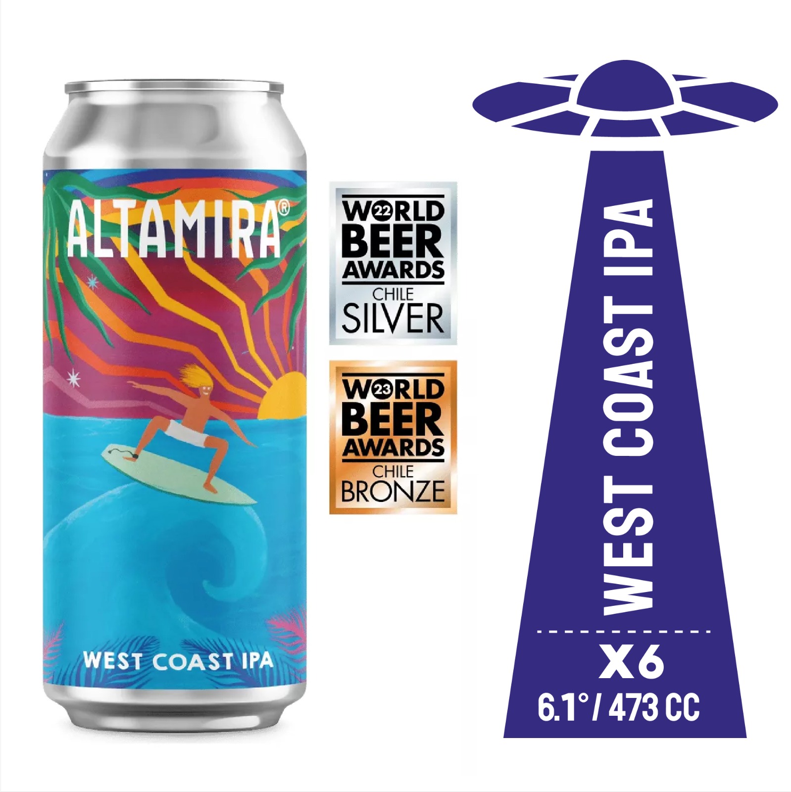 Cerveceria Altamira - Cerveza Altamira West Coast Ipa 6X473Cc
