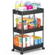 thumbnail image 1 of Carrito de almacenamiento rodante SPACEKEEPER de 3 niveles para baño, negro, 1 of 8