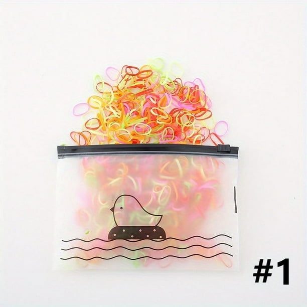 1500pcs/pack Colorful Rubber Hair Ties for Girls - Fashionable and Durable Elastic Hair Bands for Ponytails and Braids