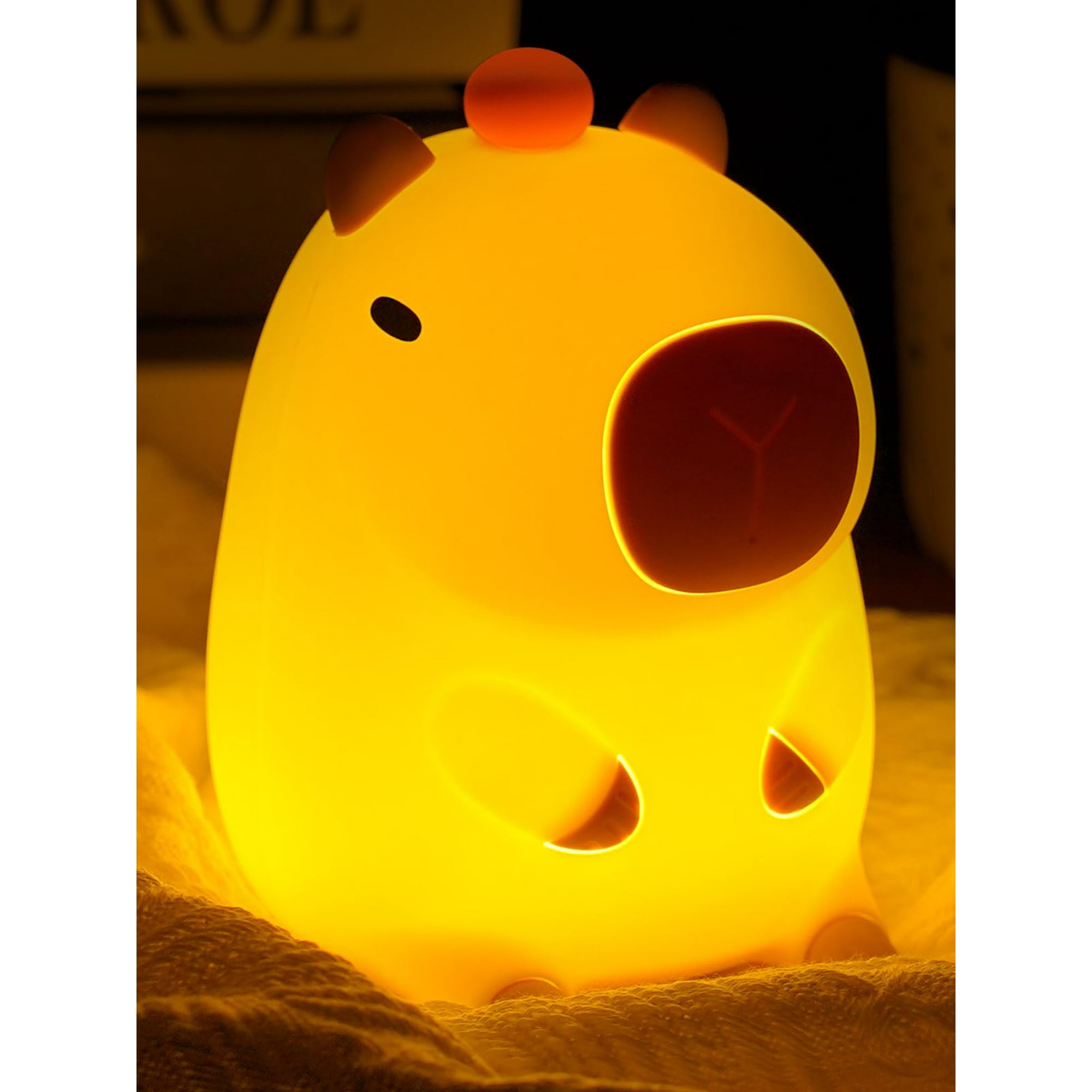 Luz Nocturna Amaredom Capybara De Silicona Recargable Led