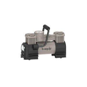 B-Equip - Compresor Aire Llanta Carro Moto Inflador Recargable 200P Color Negro 12V 2 Pistones