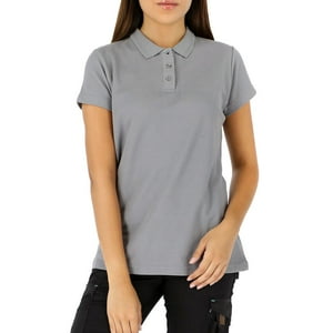 Polera Pique Quebec Manga Corta Gris Mujer